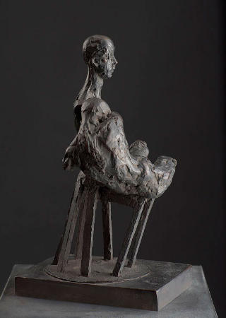 Y la muerte muerta (vista lateral), bronce, serie de 7, 28.3 x 17 x 18 (2006)