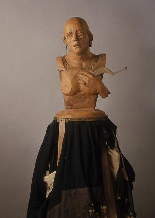 VBI EST DOLOR SICVT DOLOR MEVS, terracota, madera y telas, 160 x 50 x 30 cms [1989]